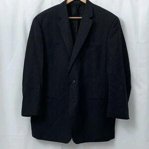Men’s Calvin Klein Black With Blue Stripes Blazer Size 46R EUC